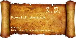 Kovalik Dominik névjegykártya